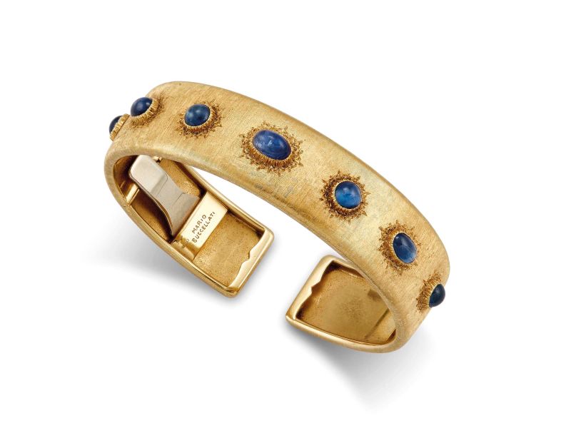 M. BUCCELLATI BRACCIALE RIGIDO IN ORO GIALLO CON ZAFFIRI  - Auction FINE JEWELS - Pandolfini Casa d'Aste