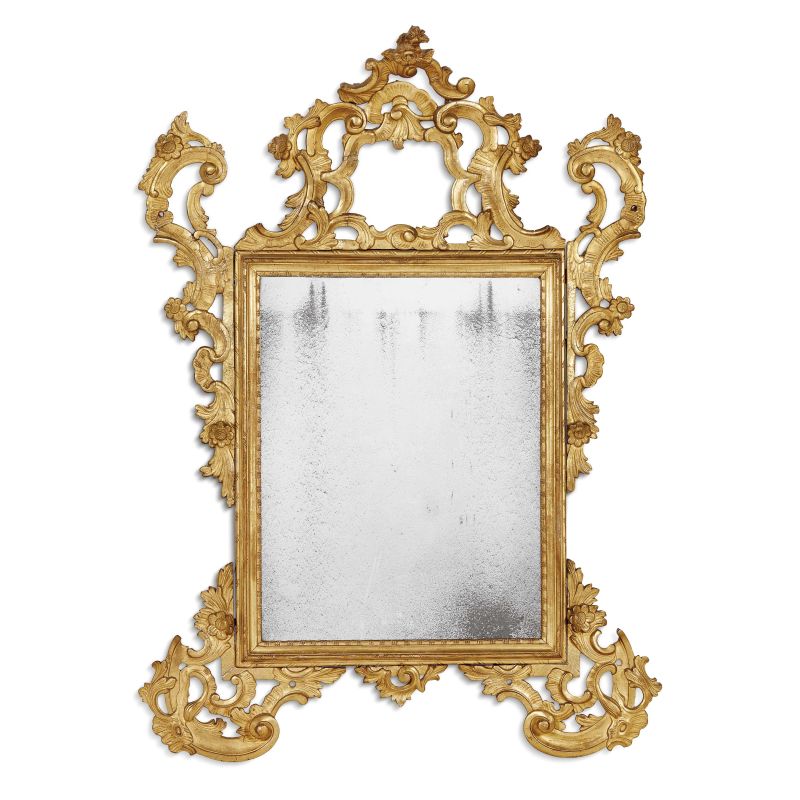 A VENETIAN MIRROR, 18TH CENTURY  - Auction FURNITURE, OBJECTS OF ART AND SCULPTURES FROM PRIVATE COLLECTIONS - Pandolfini Casa d'Aste