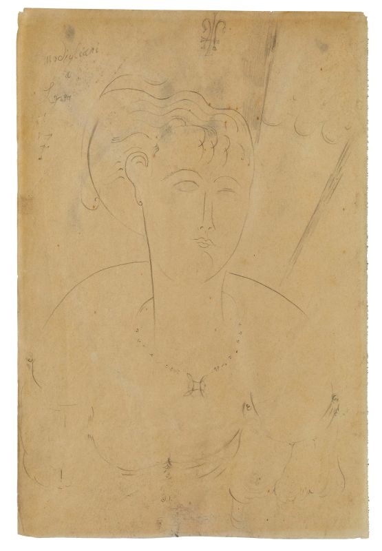 Amedeo Modigliani :      AMEDEO MODIGLIANI    - Asta ITALIA NOVECENTO | WORKS ON PAPER - Pandolfini Casa d'Aste