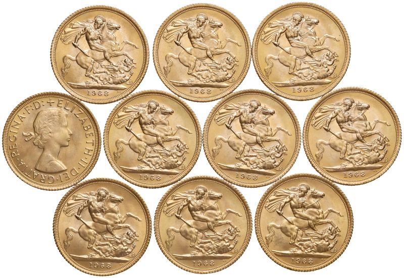 GRAN BRETAGNA. DIECI STERLINE  - Auction COINS  OF MILAN, HOUSE OF SAVOY, ZECCHINI AND GOLD OSELLE OF VENICE - Pandolfini Casa d'Aste