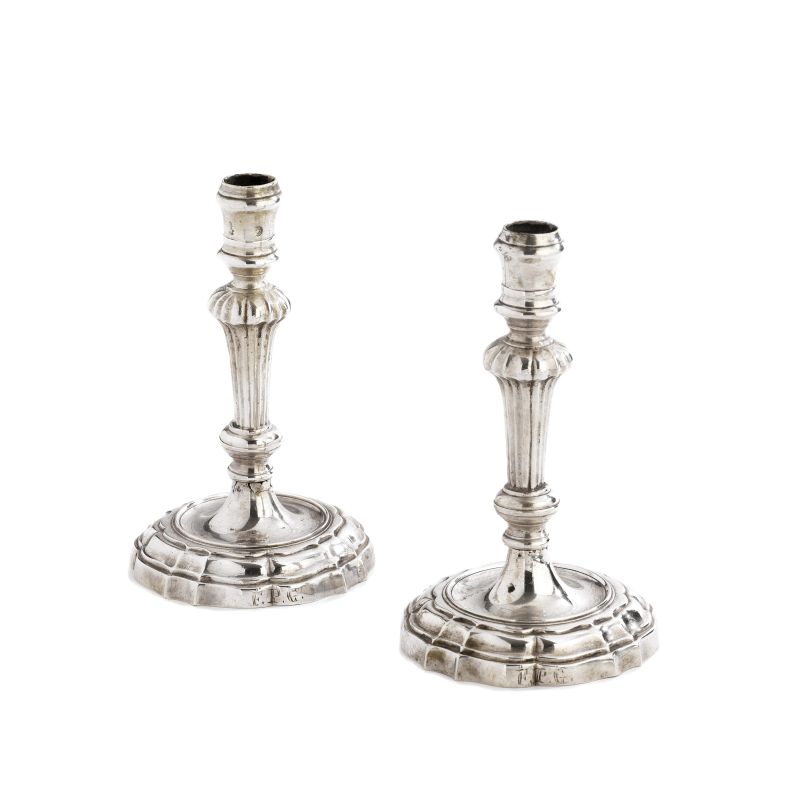 COPPIA DI CANDELIERI, VENEZIA, SECOLO XIX  - Auction TIMED AUCTION | FINE SILVER - Pandolfini Casa d'Aste