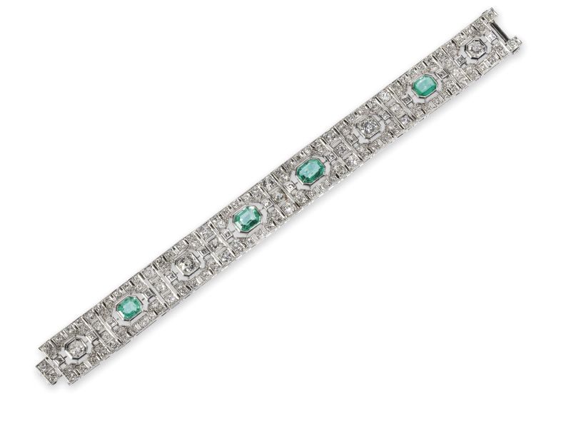 BRACCIALE IN PLATINO STILE LIBERTY  - Auction FINE JEWELS - Pandolfini Casa d'Aste