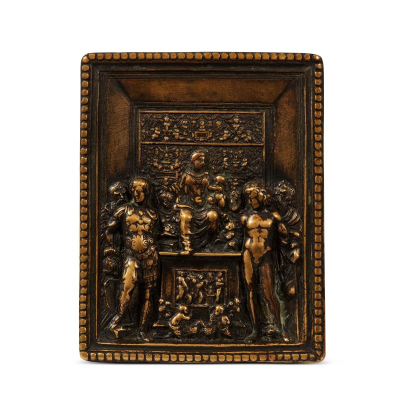



After Galeazzo Mondella, known as Moderno, 19th century, Virgin Enthroned with Saints, bronze  - Auction PLAQUETTES, MEDALS, AND SMALL BRONZE SCULPTURES FROM THE COLLECTION OF MARIO SCAGLIA AND OTHER PROVENANCES - Pandolfini Casa d'Aste