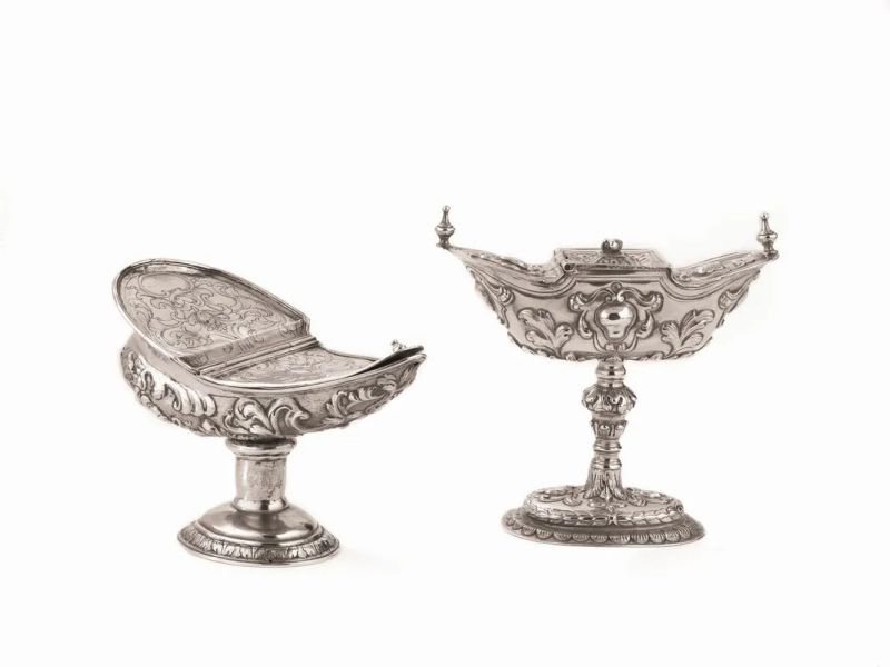 DUE NAVICELLE PORTA INCENSO, FINE SECOLO XVIII  - Auction Italian and European silver and objets de vertu - Pandolfini Casa d'Aste