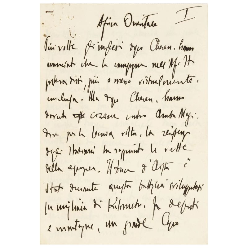 An interesting and rare speech by Mussolini  - Auction BOOKS, MANUSCRIPTS AND AUTOGRAPHS - Pandolfini Casa d'Aste