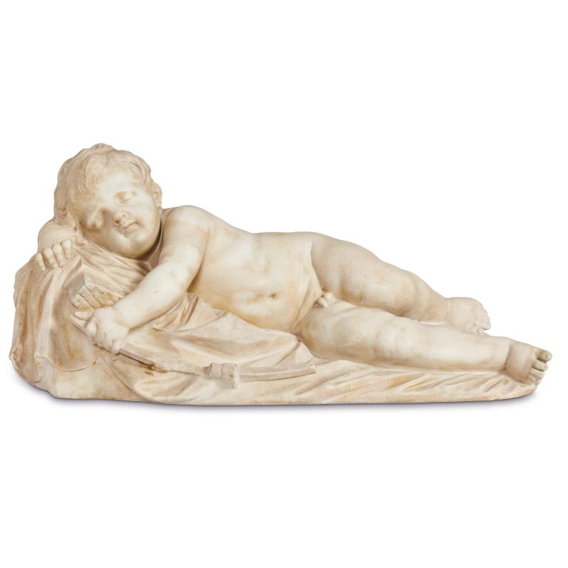 



After Fran&ccedil;ois Dusquenoy, 19th century, Sleeping Eros, white marble  - Auction SCULPTURES AND WORKS OF ART FROM MIDDLE AGE TO 19TH CENTURY - Pandolfini Casa d'Aste