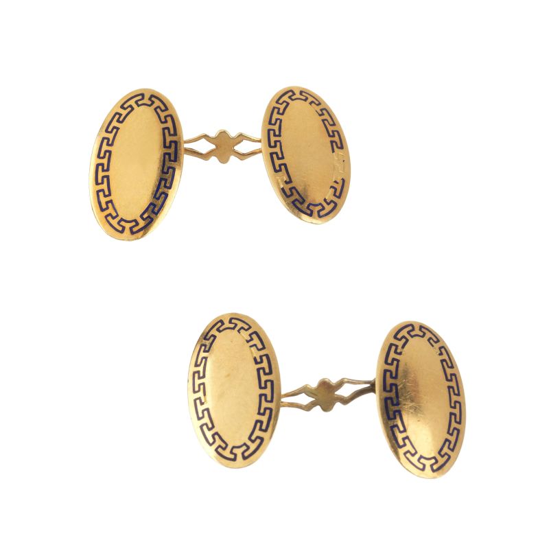 CUFFLINKS IN 18KT YELLOW GOLD  - Auction ONLINE AUCTION | THE ART OF JEWELLERY - Pandolfini Casa d'Aste