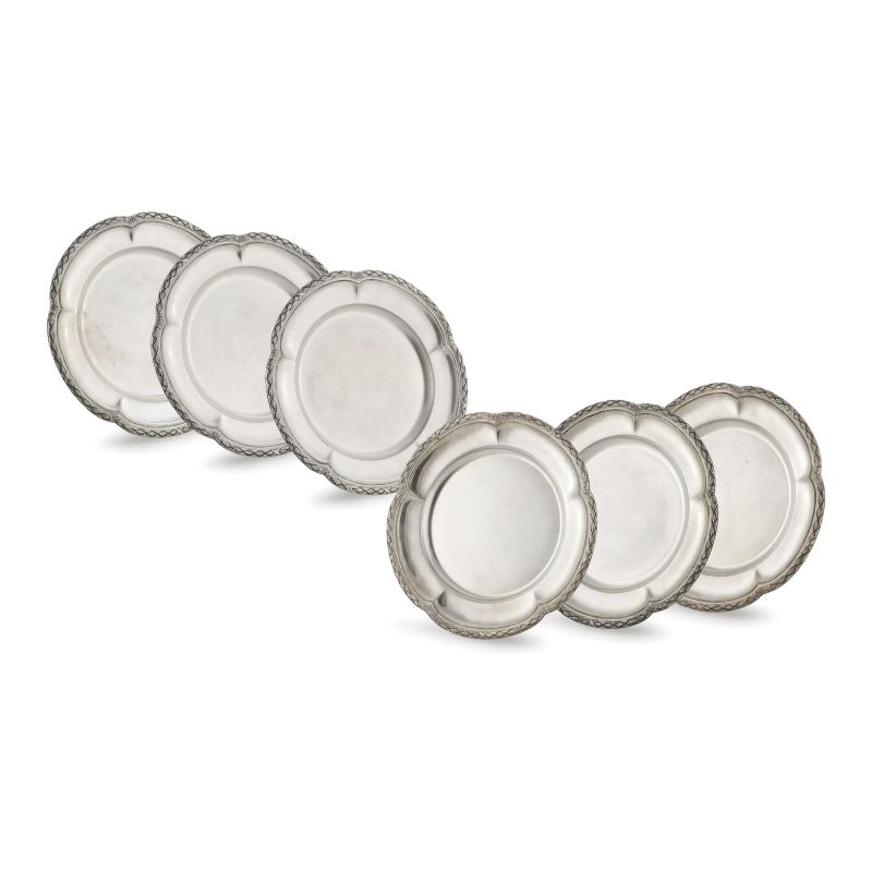 SIX SILVER TRAYS, MILANO, 20TH CNETURY, MARK OF MIRACOLI  - Auction Italian and european silvers - Pandolfini Casa d'Aste