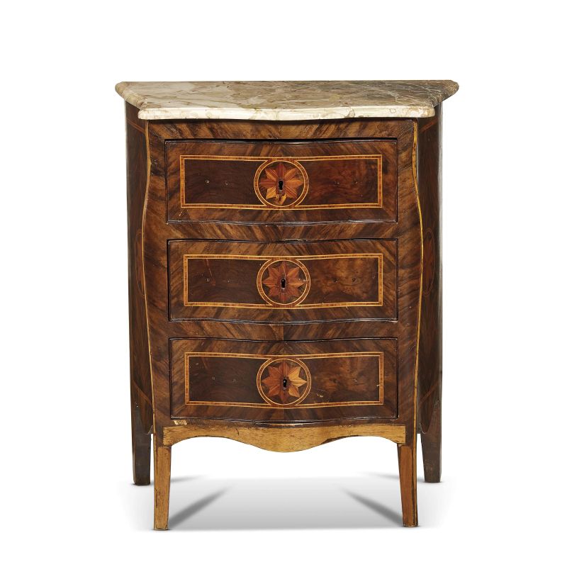 



A NEAPOLITAN SMALL COMMODE, HALF 18TH CENTURY  - Auction FURNITURE, MAJOLICA AND WORKS OF ART - Pandolfini Casa d'Aste