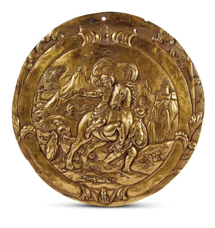 German, 17th century, A battle scene, gilt bronze  - Auction PLAQUETS, MEDALS, BRONZETS - Pandolfini Casa d'Aste