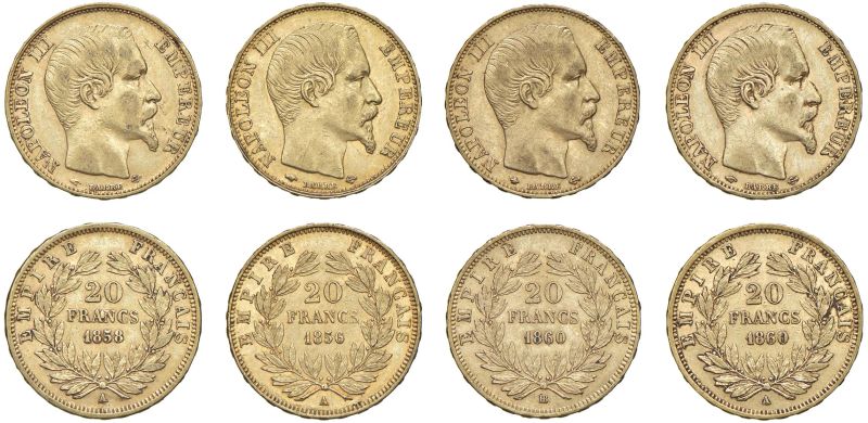 



FRANCIA. QUATTRO MONETE DA 20 FRANCHI  - Auction COINS OF TUSCAN MINTS, HOUSE OF SAVOIA AND VENETIAN ZECHINI. GOLD COINS AND MEDALS FOR COLLECTION - Pandolfini Casa d'Aste