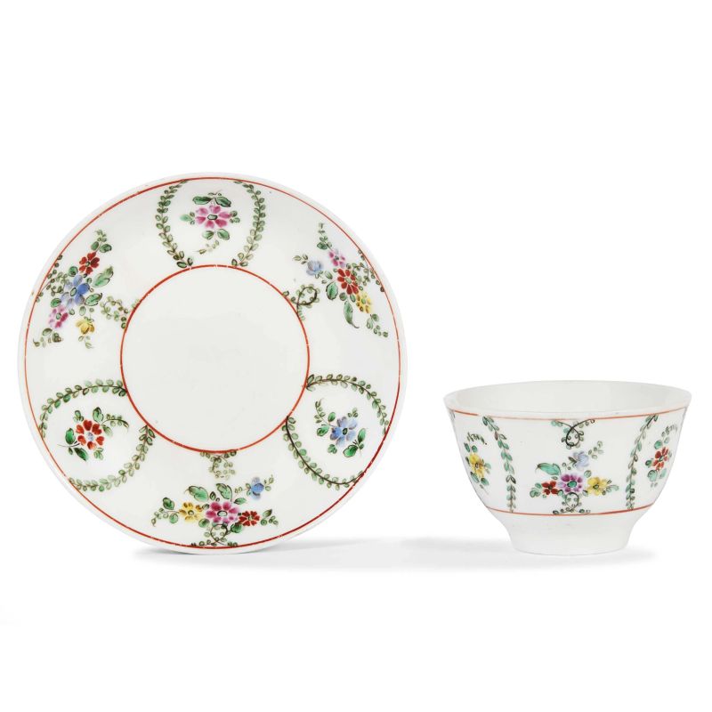 A   G.B. ANTONIBON &ndash; F. PAROLIN CUP WITH SAUCER, NOVE, 1790  - Auction ONLINE AUCTION | COLLECTABLE CUPS - Pandolfini Casa d'Aste