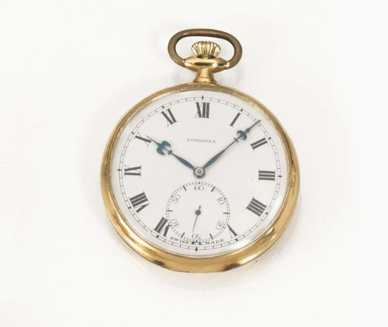 Orologio da tasca Longines, inizi sec. XX, in oro giallo18 kt  - Auction Important Jewels and Watches - I - Pandolfini Casa d'Aste