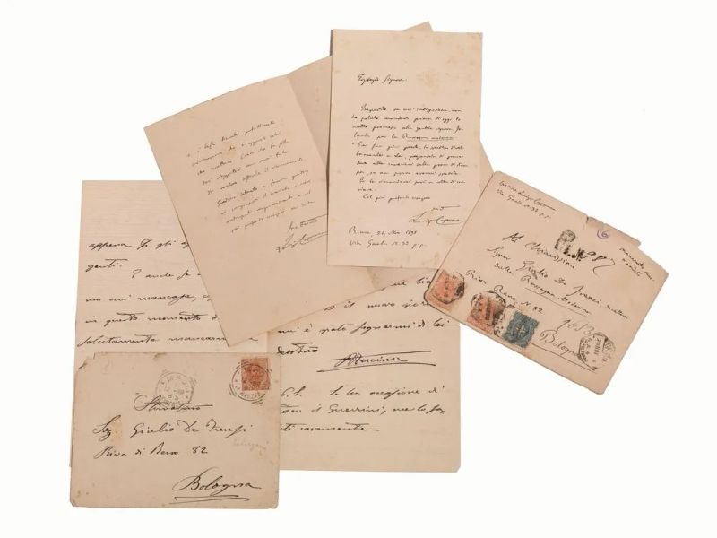 CAPUANA, Luigi (1839-1915, scrittore). Due lettere autografe firmate, 2 e 1  - Asta Stampe e disegni antichi e moderni-Libri Antichi - Pandolfini Casa d'Aste