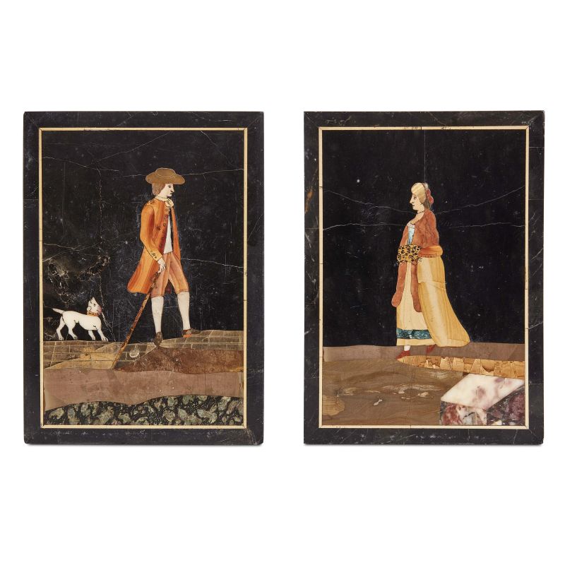 A PAIR OF FLORENTINE PLAQUES, SECOND HALF 18TH CENTURY  - Auction INTERNATIONAL FINE ART AND AN IMPORTANT COLLECTION OF PENDULES “AU BON SAUVAGE” - Pandolfini Casa d'Aste