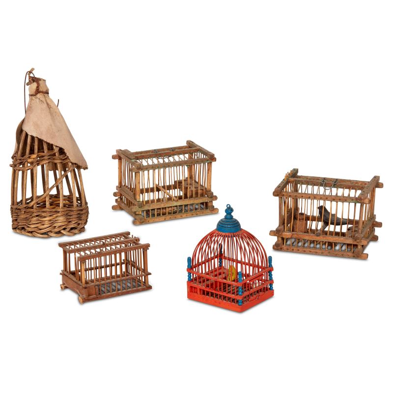 



FIVE SMALL CAGES, NAPLES, 18TH/19TH CENTURY  - Auction NEAPOLITAN NATIVITY SHEPHERDS - Pandolfini Casa d'Aste