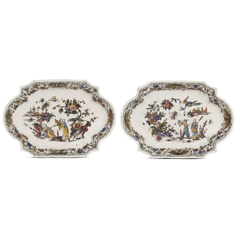 A PAIR OF TRAYS, MOUSTIER, 18TH CENTURY  - Auction MAJOLICA AND PORCELAIN FROM THE RENAISSANCE TO THE 19TH CENTURY - Pandolfini Casa d'Aste