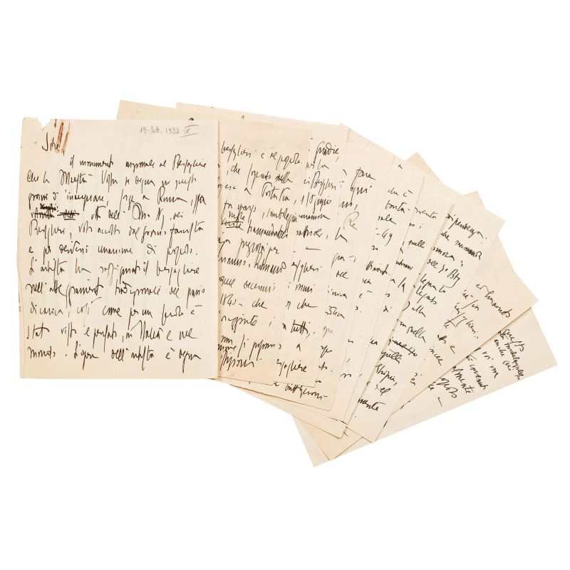 Mussolini, Benito. Bozza autografa sull’eroico corpo dei Bersaglieri  - Asta LIBRI, MANOSCRITTI, AUTOGRAFI E STAMPE - Pandolfini Casa d'Aste