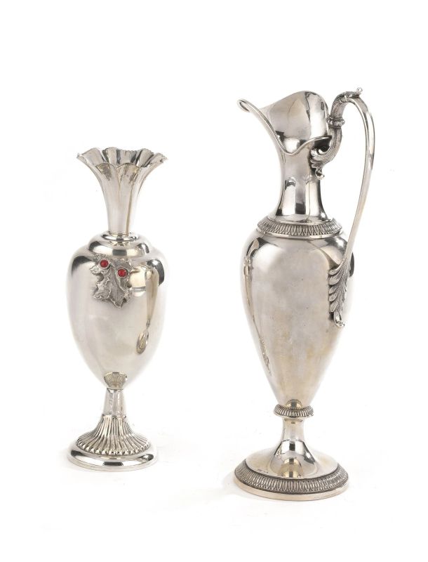      VASETTO PORTA FIORI E VERSATOIO, SECOLO XX   - Auction Italian and European Silver - Pandolfini Casa d'Aste