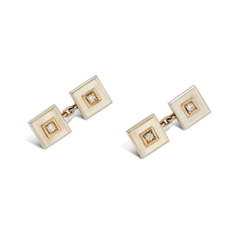 



DIAMOND CUFFLINKS IN 18KT TWO TONE GOLD  - Auction JEWELS - Pandolfini Casa d'Aste