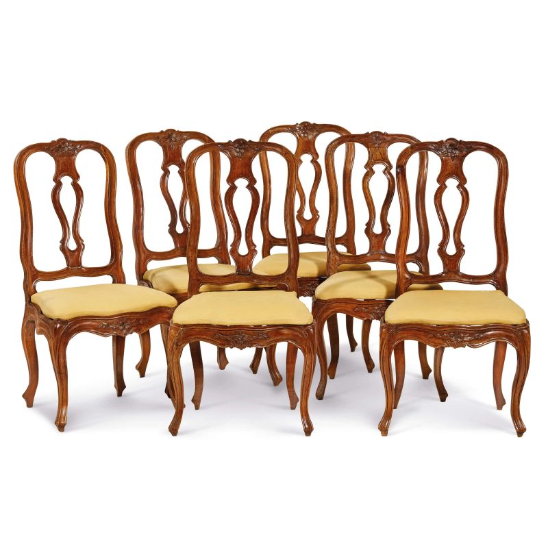 



SIX VENETIAN CHAIRS, 18TH CENTURY  - Auction FURNITURE, WORKS OF ART AND MAJOLICA - Pandolfini Casa d'Aste