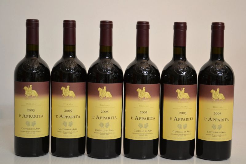 L'Apparita Castello di Ama 2005  - Asta Una Prestigiosa Selezione di Vini e Distillati da Collezioni Private - Pandolfini Casa d'Aste
