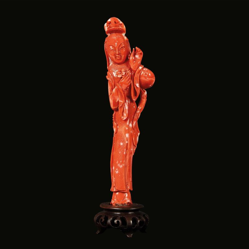 INTAGLIO IN CORALLO ROSSO, CINA, SEC. XIX   - Asta Asian Art | 东方艺术 - Pandolfini Casa d'Aste