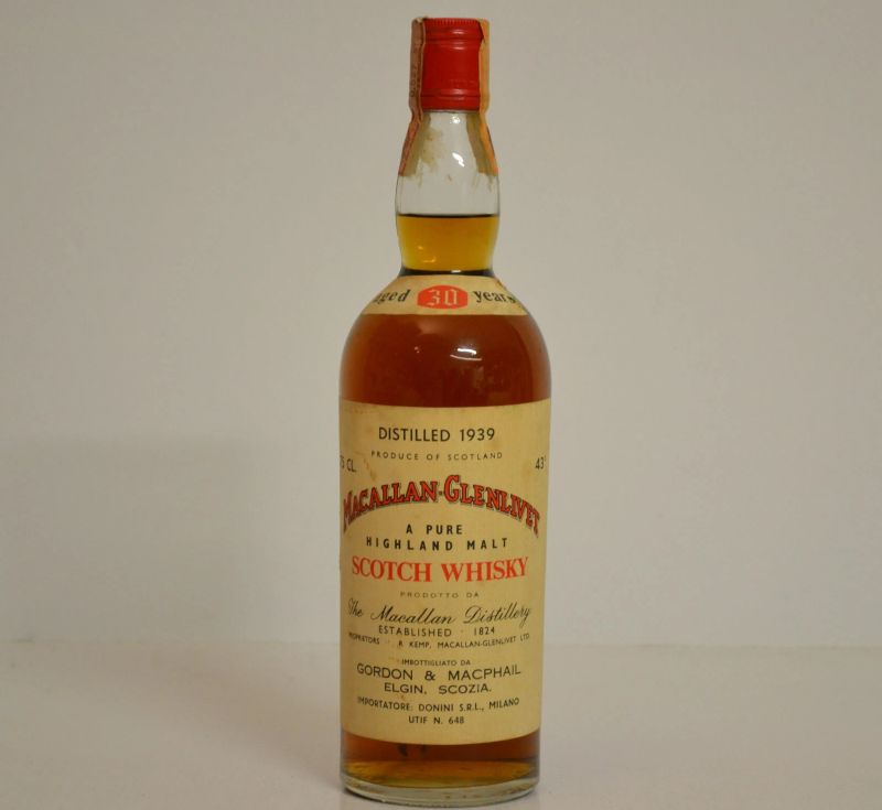 Macallan-Glenlivet 1939  - Auction  An Exceptional Selection of International Wines and Spirits from Private Collections - Pandolfini Casa d'Aste