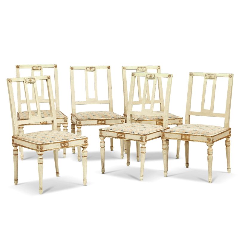 SIX PIEDMONTESE CHAIRS, 18TH CENTURY  - Auction INTERNATIONAL FINE ART - Pandolfini Casa d'Aste