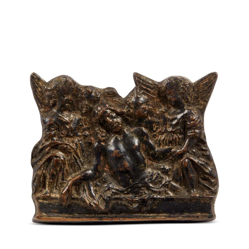 



Workshop of Vincenzo and Gian Girolamo Grandi, circa 1530-1550, Four Angels Lamenting the Dead Christ, bronze  - Auction PLAQUETTES, MEDALS, AND SMALL BRONZE SCULPTURES FROM THE COLLECTION OF MARIO SCAGLIA AND OTHER PROVENANCES - Pandolfini Casa d'Aste