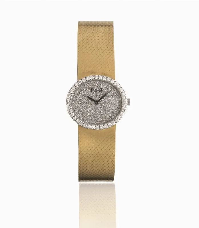 OROLOGIO PER SIGNORA PIAGET, REF. 9806 B2, N. 376'724, IN ORO GIALLO 18 K, ORO BIANCO 18K E DIAMANTI, CON ASTUCCIO  - Asta Orologi da polso e da tasca - II - Pandolfini Casa d'Aste