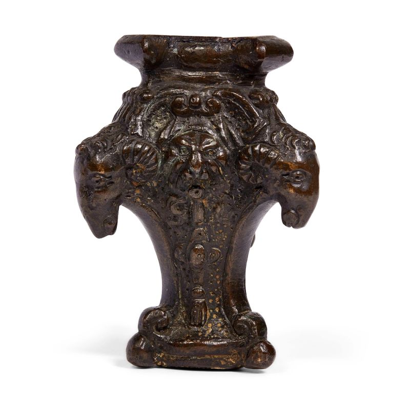 A VENETIAN CANDLESTICK BASE, LATE 16TH CENTURY  - Auction PLAQUETTES, MEDALS, AND SMALL BRONZE SCULPTURES FROM THE COLLECTION OF MARIO SCAGLIA AND OTHER PROVENANCES - Pandolfini Casa d'Aste