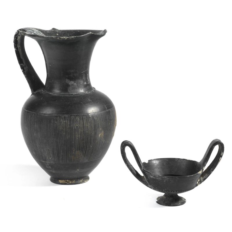 Oinochoe e kantharos  - Auction ANTIQUITIES - Pandolfini Casa d'Aste