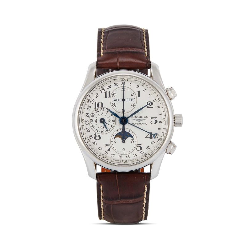 Longines : LONGINES REF. L 678.2 MASTER COLLECTION CALENDARIO COMPLETO E FASI LUNARI   - Asta OROLOGI - Pandolfini Casa d'Aste