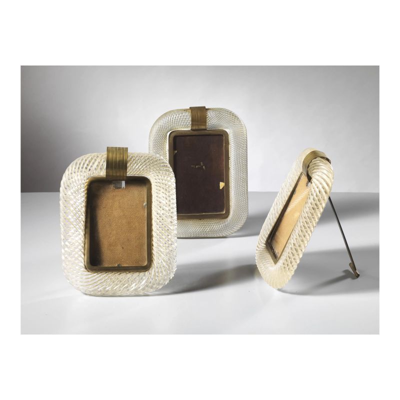 THREE GLASS AND BRASS FRAMES  - Auction 20TH CENTURY DESIGN - Pandolfini Casa d'Aste