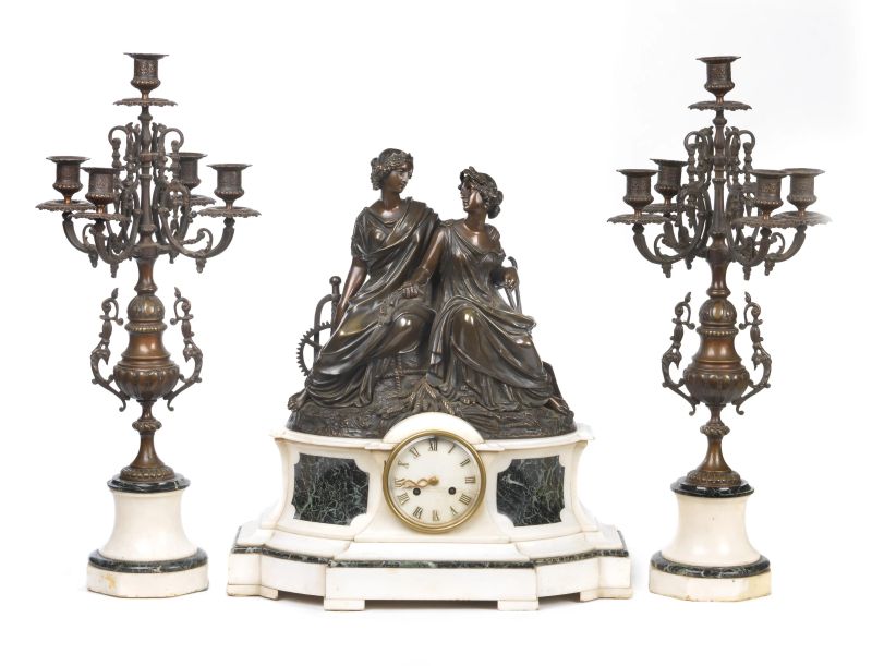      TRITTICO DA CAMINO, FRANCIA, SECONDA METÀ SECOLO XIX   - Auction Online Auction | Furniture, Works of Art and Paintings from Veneta propriety - Pandolfini Casa d'Aste