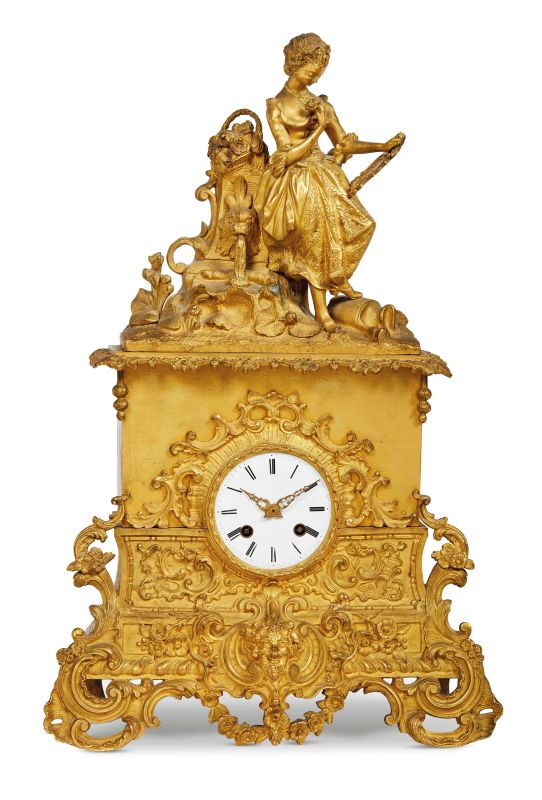      OROLOGIO DA CAMINO, FRANCIA, SECOLO XIX   - Auction Online Auction | Furniture, Works of Art and Paintings from Veneta propriety - Pandolfini Casa d'Aste