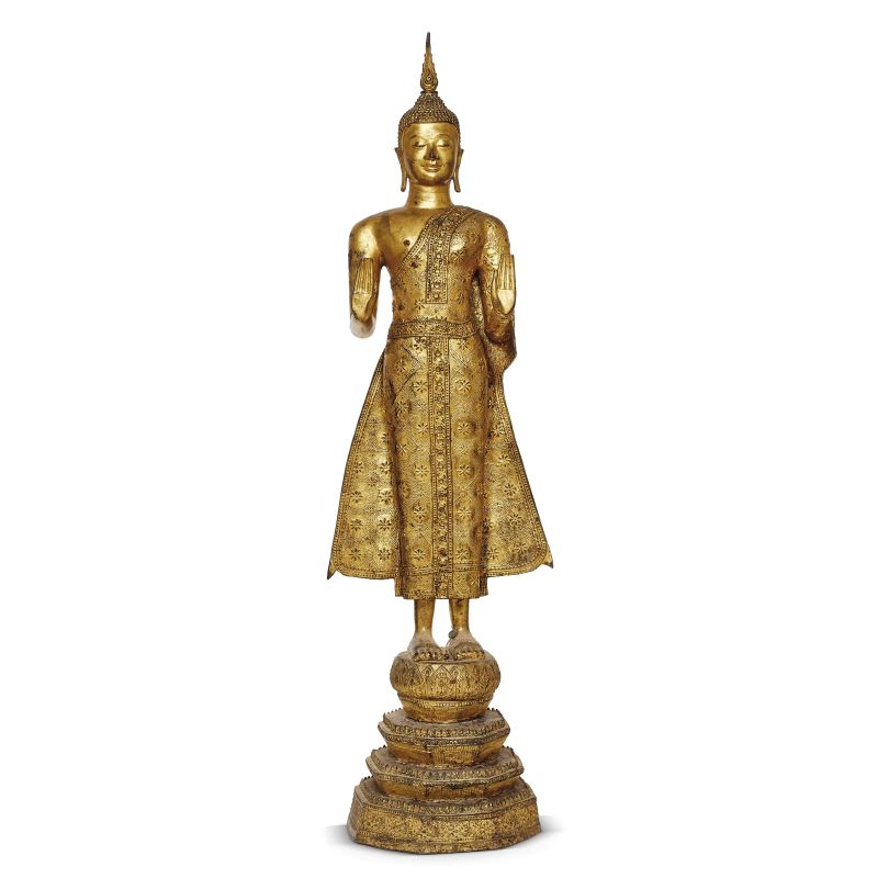 



A GILDED BRONZE BUDDHA STATUE, THAILAND, 19TH CENTURY  - Asta Arte Orientale  东方艺术 - Pandolfini Casa d'Aste