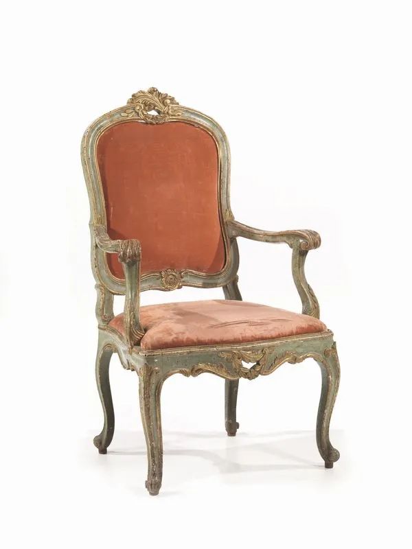 POLTRONA, ROMA, SECOLO XVIII  - Auction Furniture and works of art - Pandolfini Casa d'Aste