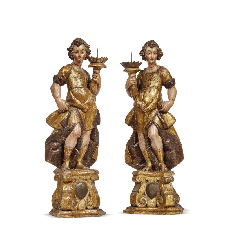 A PAIR OF TUSCAN ANGELS, 17TH CENTURY  - Auction FURNITURE AND WORKS OF ART FROM PRIVATE COLLECTIONS - Pandolfini Casa d'Aste