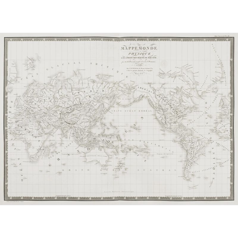 Brué, Adrien Hubert. Atlas Universel. Parigi, Picquet, 1822.  - Asta LIBRI, MANOSCRITTI, AUTOGRAFI E STAMPE - Pandolfini Casa d'Aste