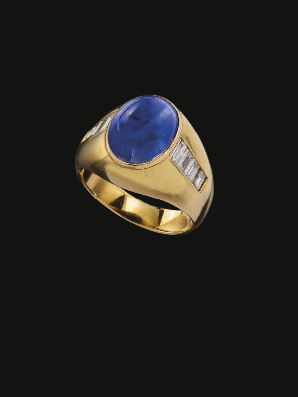 ANELLO ORO GIALLO 18KT E ZAFFIRO  - Auction FINE JEWELS - Pandolfini Casa d'Aste