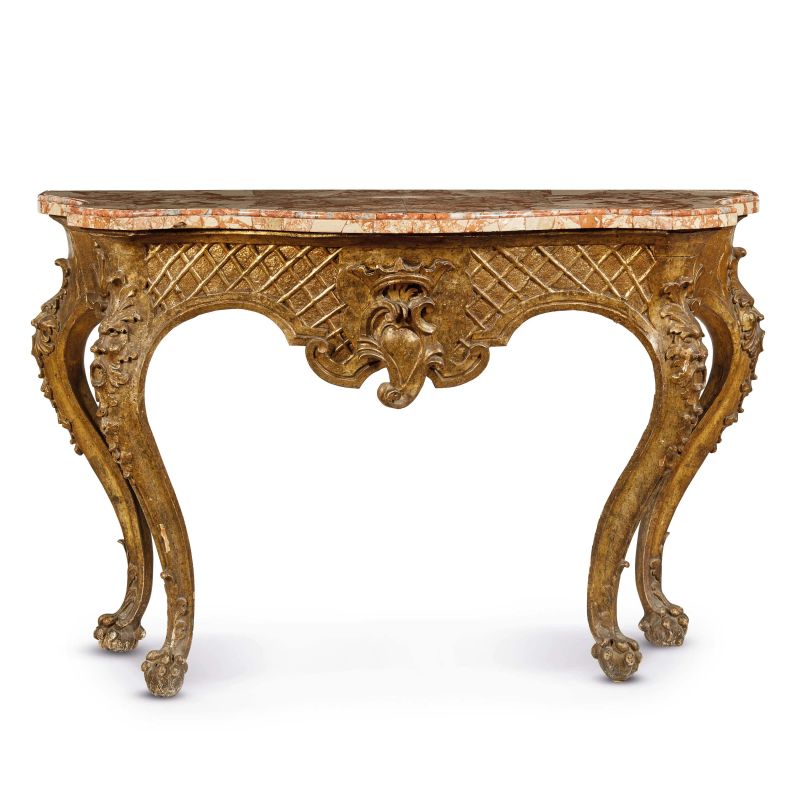 



A NORTHERN ITALY CONSOLE, 18TH CENTURY  - Auction FURNITURE, WORKS OF ART AND MAJOLICA - Pandolfini Casa d'Aste