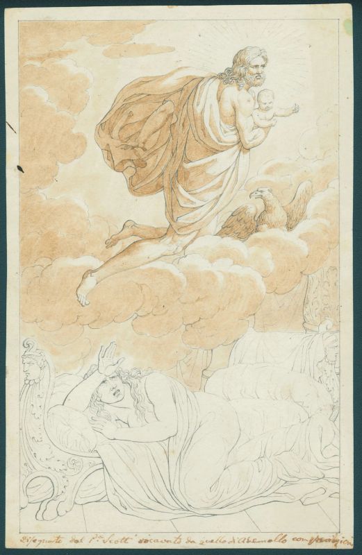 Scuola italiana, sec. XIX  - Auction Works on paper: 15th to 19th century drawings, paintings and prints - Pandolfini Casa d'Aste
