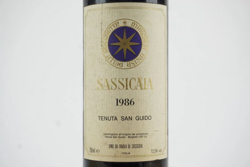      Sassicaia Tenuta San Guido 1986   - Asta ASTA A TEMPO | Smart Wine & Spirits - Pandolfini Casa d'Aste