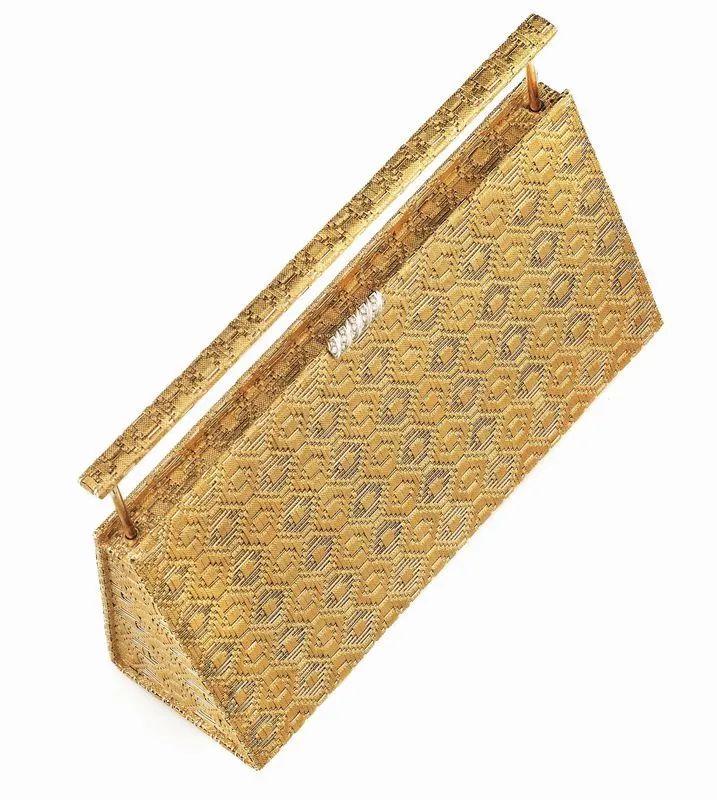 BORSETTA DA SERA IN ORO GIALLO, ORO BIANCO E DIAMANTI  - Auction Fine Jewels and Watches - Pandolfini Casa d'Aste