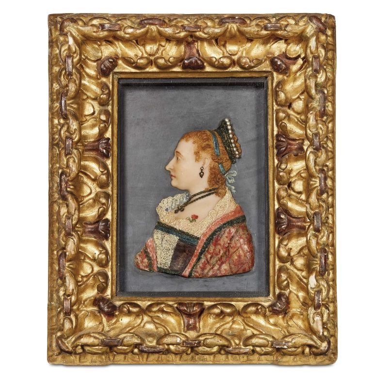 A GERMAN PROFILE OF A WOMAN, 19TH CENTURY  - Auction FURNITURE, MAJOLICA AND WORKS OF ART - Pandolfini Casa d'Aste