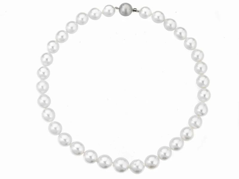 COLLANA IN ORO BIANCO E PERLE SOUTH SEA  - Asta GIOIELLI - Pandolfini Casa d'Aste