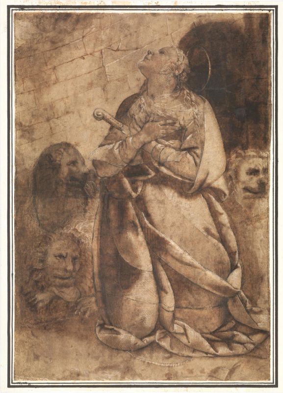     Scuola lombarda, sec. XVII   - Asta Opere su carta: disegni, dipinti e stampe dal secolo XV al XIX - Pandolfini Casa d'Aste