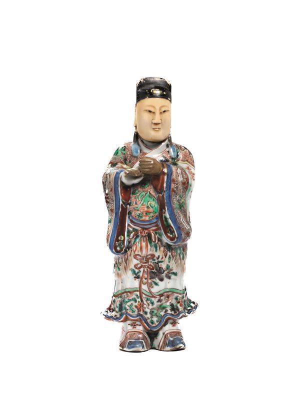 FIGURA, CINA, DINASTIA QING, SEC. XVII  - Auction Asian Art - Pandolfini Casa d'Aste